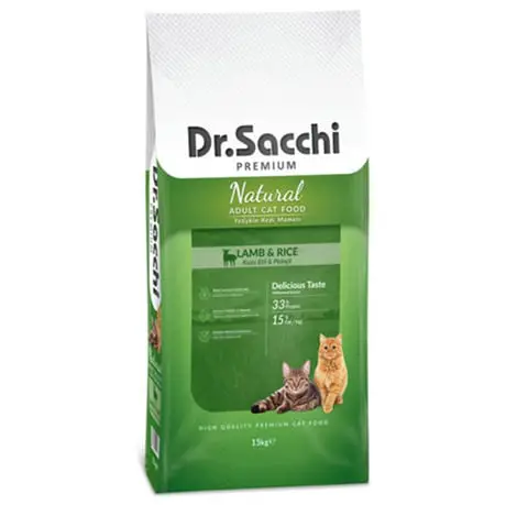 Dr.Sacchi Premium Natural Lamb&Rice Yetişkin Kedi Maması 15 kg